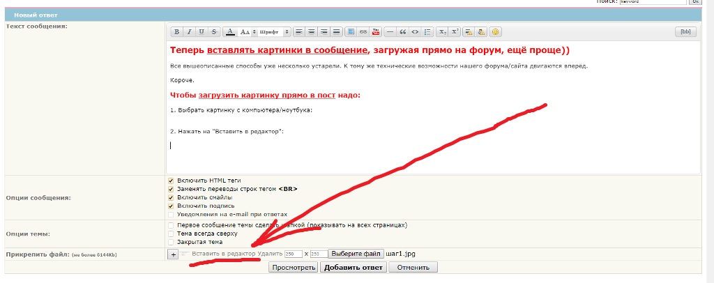 Как на форуме вставить картинку