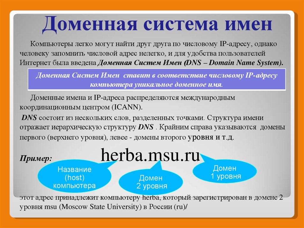 Доменная система презентация