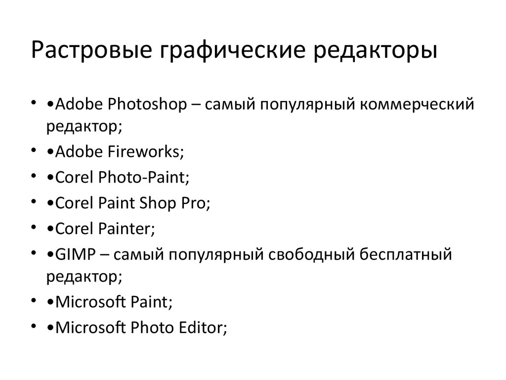 Программы для обработки растровых изображений список
