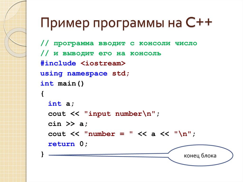 Образец программы на си