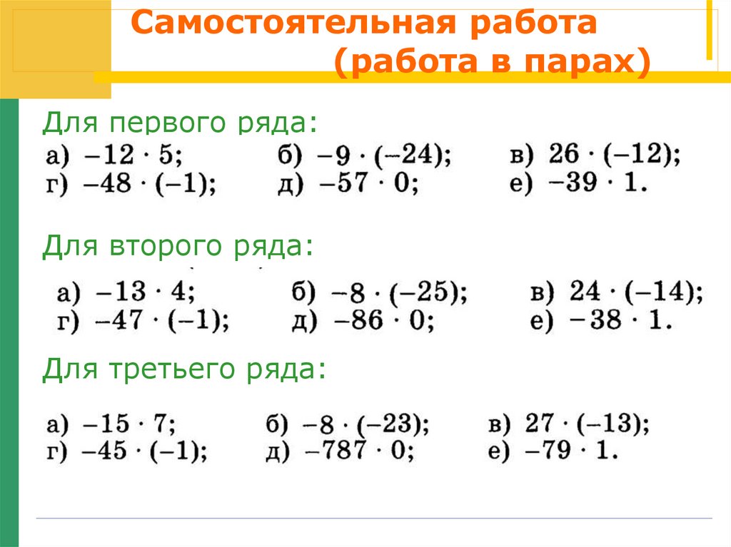 Презентация действия с рациональными числами 6 класс дорофеев