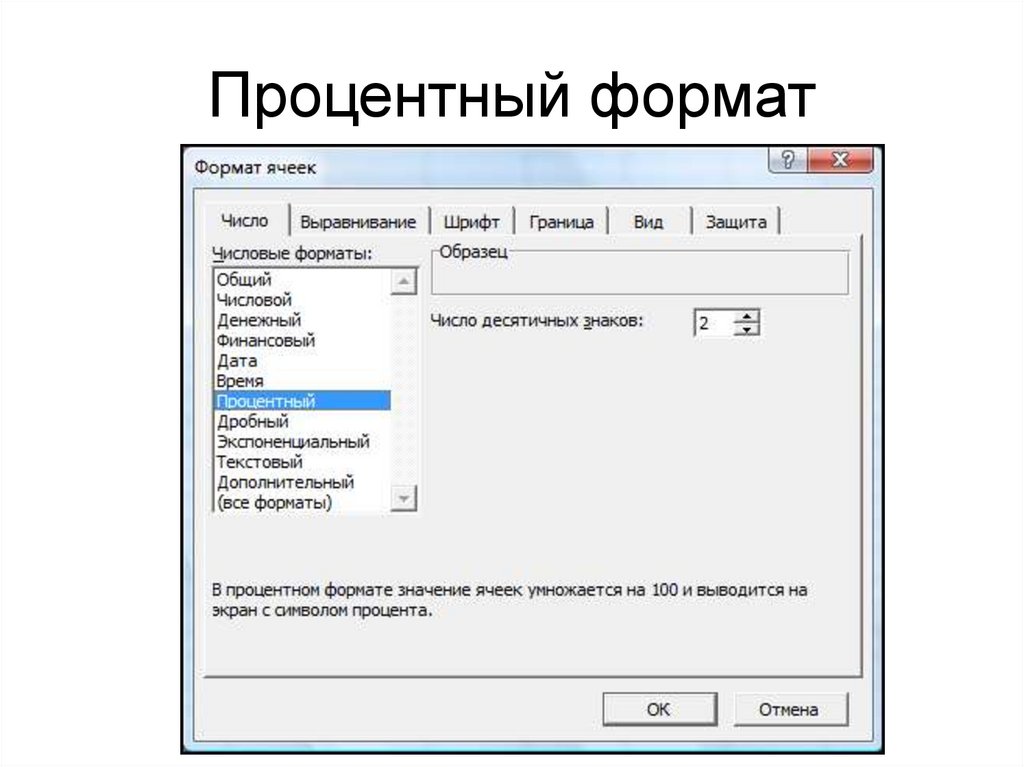 Установка данных. Числовой Формат данных в excel. Процентный Формат ячеек в excel. Процентный Формат в excel. Процентный Формат ячеек.