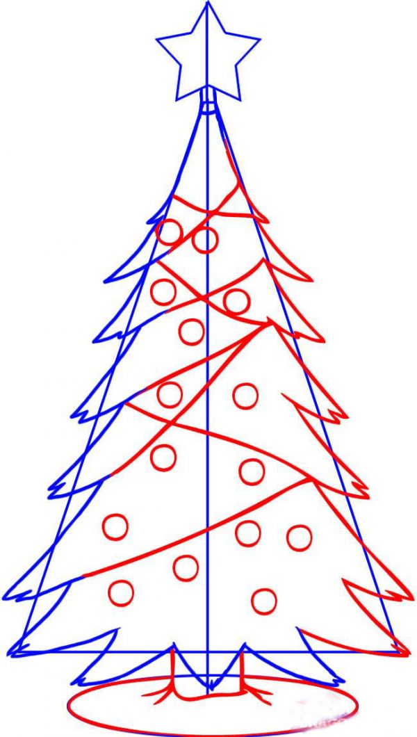 Нарисовать елку поэтапно карандашом легко и красиво поэтапно