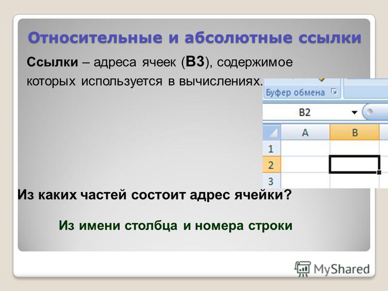 Отметить относительно. Абсолютные и относительные ссылки. Абсолютная ссылка это в информатике. Ссылки на абсолютные адреса ячеек. Адрес ячейки пример.