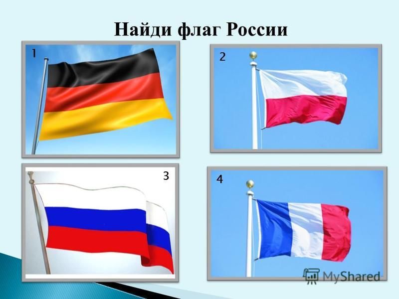 Под каким изображением флага правильно подписано название нашей страны