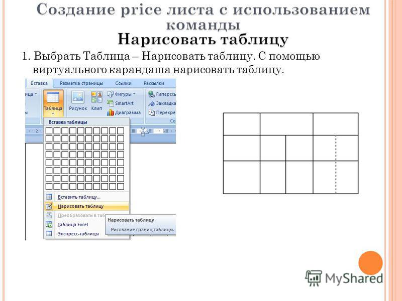 Как нарисовать таблицу в ноутбуке