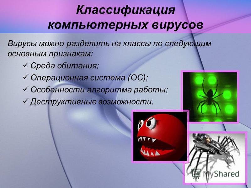 Виды компьютерных вирусов презентация