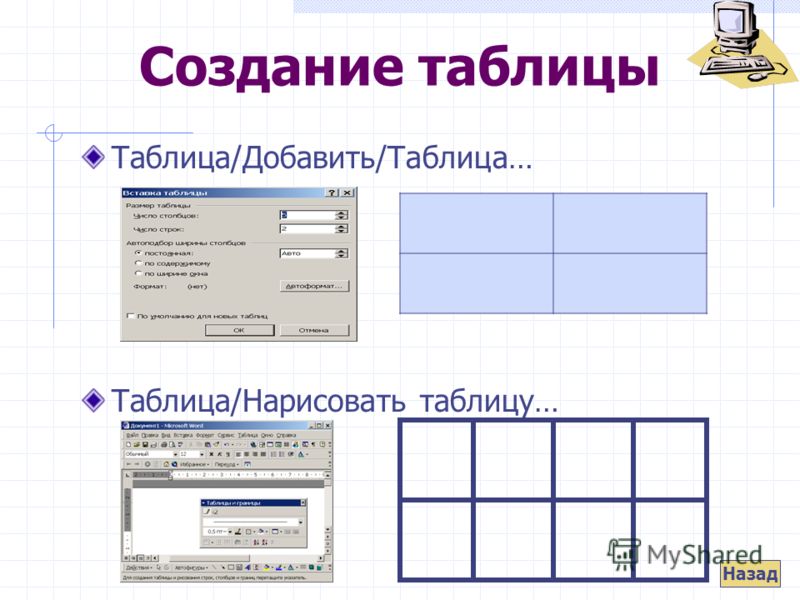 Как рисовать таблицу