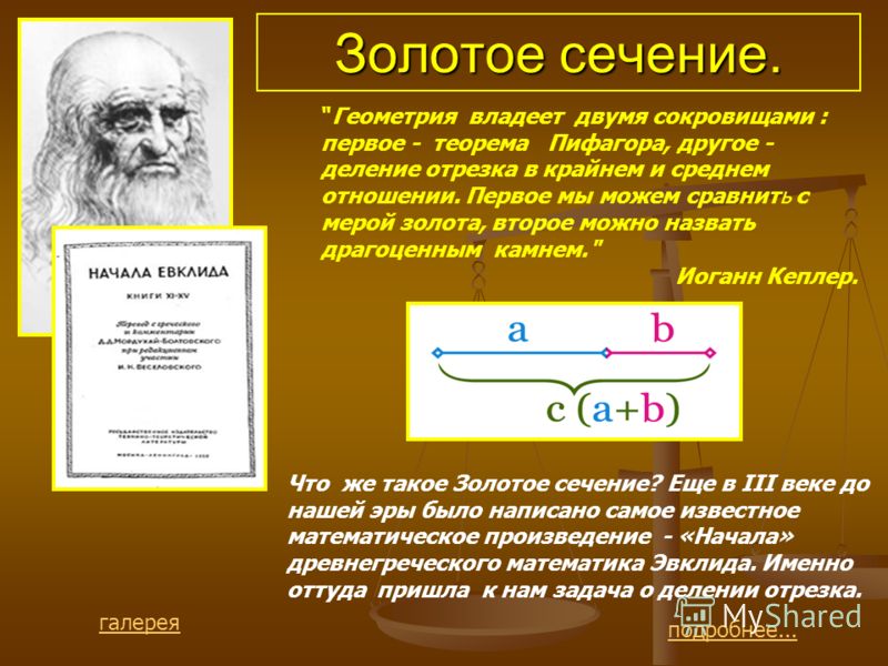 Золотое сечение в геометрии проект