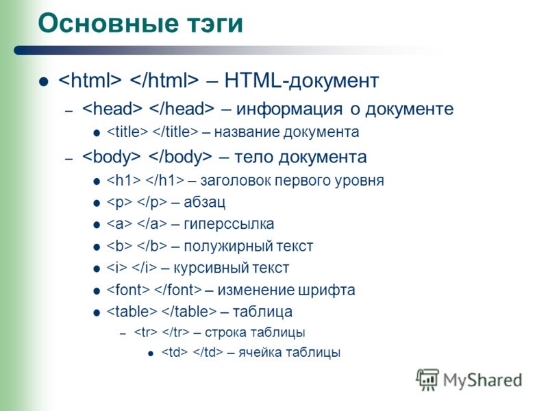 Какие тэги указывают браузеру что это html документ