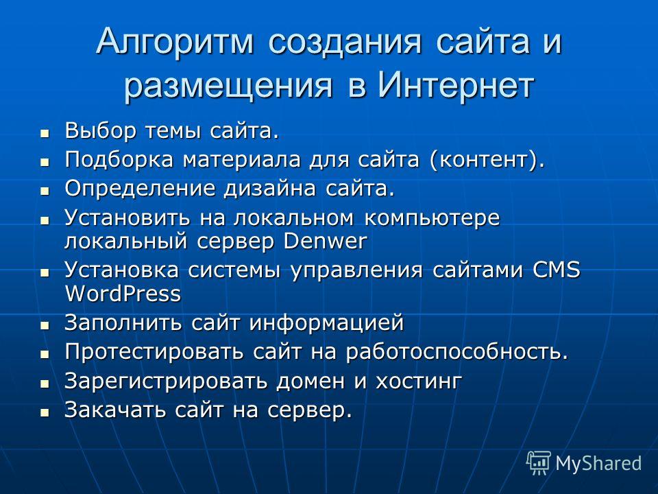 Проект по созданию сайта 10 класс