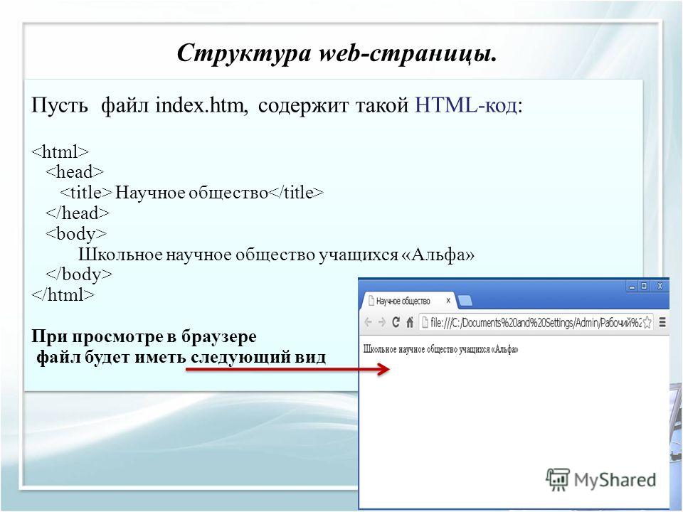 Веб страница html