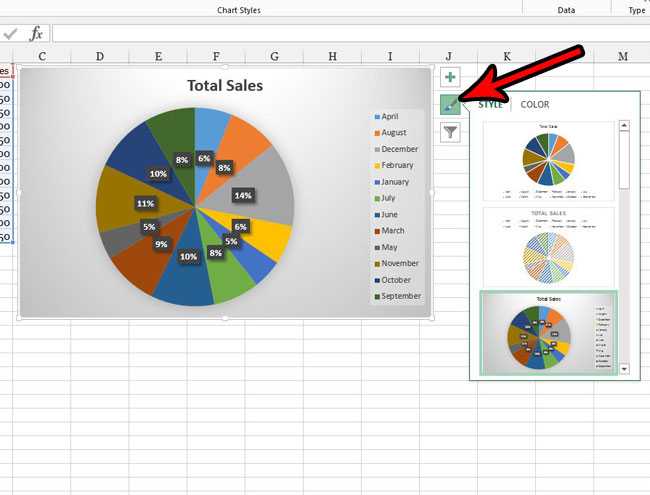 Excel круговая диаграмма с группировкой