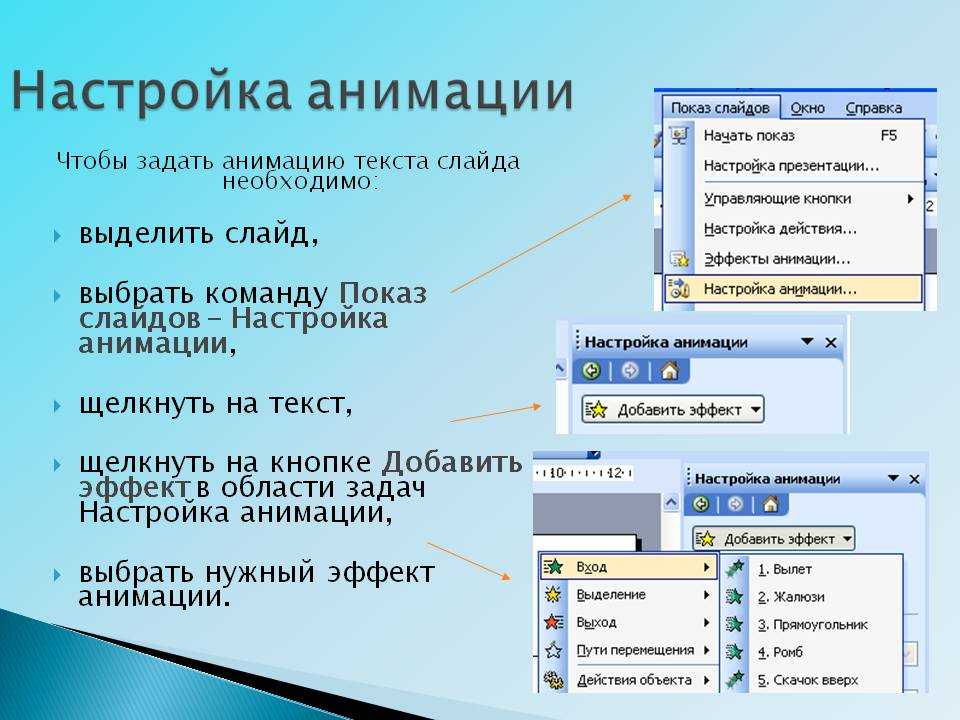 Презентация настройка анимации настройка презентация