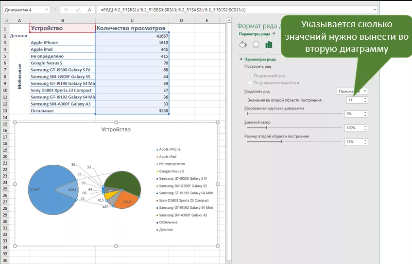 Как построить круглую диаграмму в excel