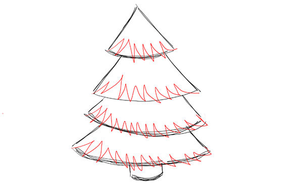 Нарисовать елку поэтапно карандашом легко и красиво поэтапно