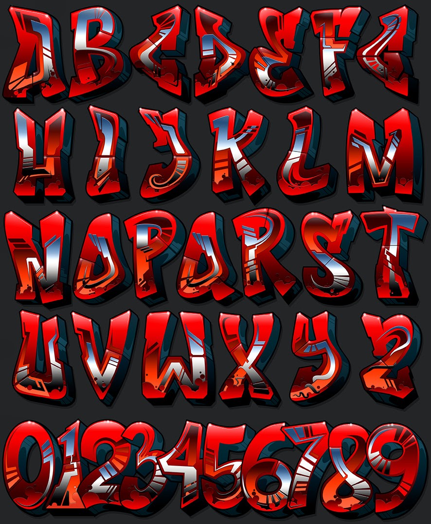 Шрифт разного цвета. Алфавит в стиле. Буквы в разных стилях. Красивые объемные буквы. Интересные объемные шрифты.