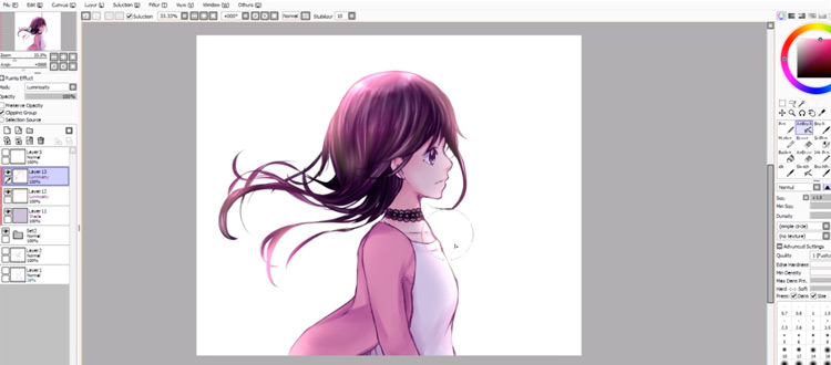 Painting shadows in PaintTool SAI
