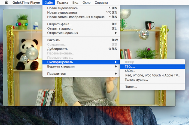 QuickTime экспорт