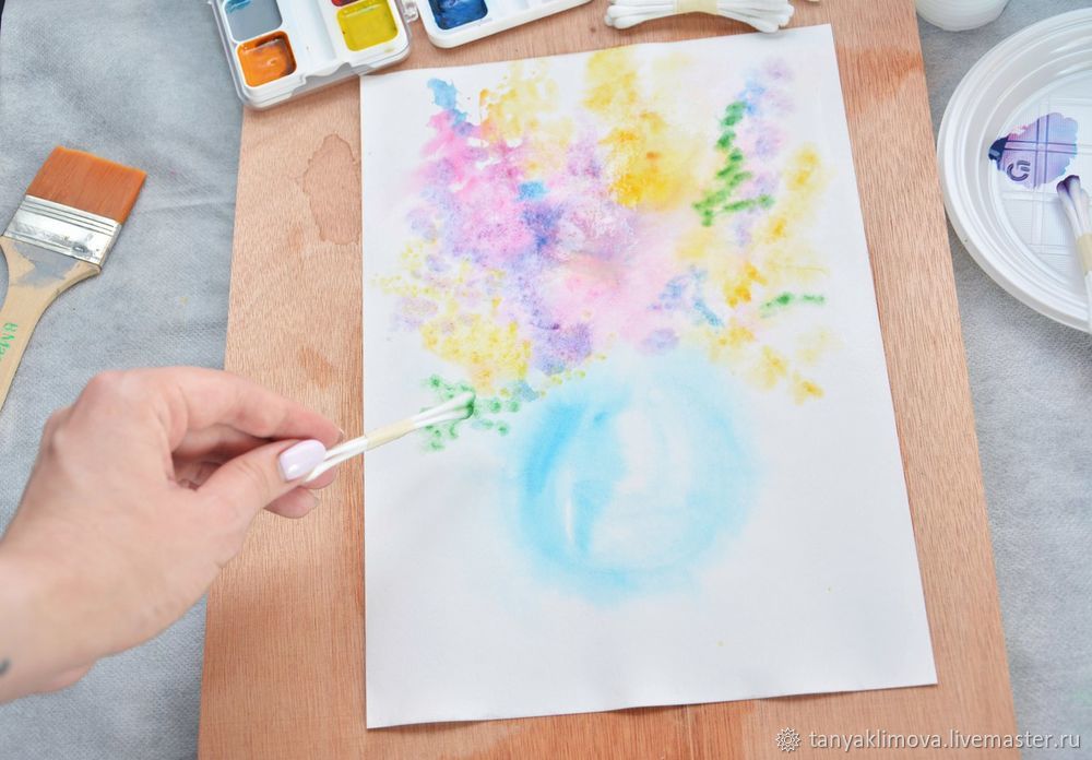 Рисуем с детьми первые цветы акварелью в технике «по-сырому», фото № 17