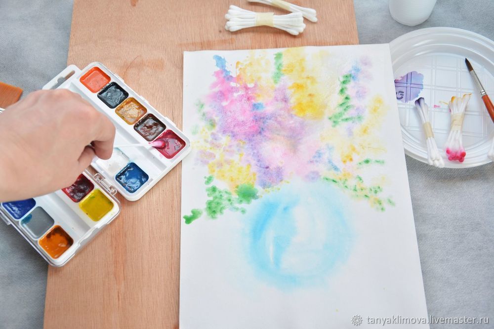 Рисуем с детьми первые цветы акварелью в технике «по-сырому», фото № 19