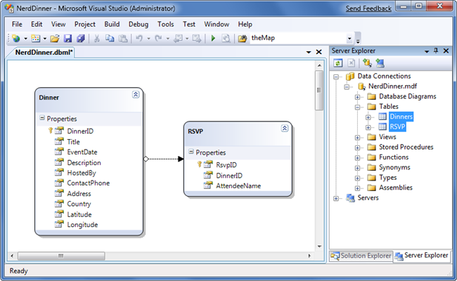 Диаграмма базы данных visual studio