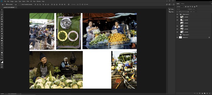 Screenshot of how to make a collage in Photoshop