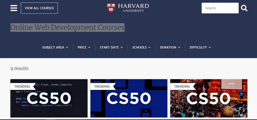Web design course - Harvard