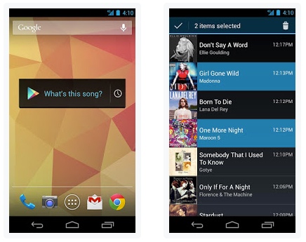 Иконка виджета Sound Search for Google Play и его главное меню