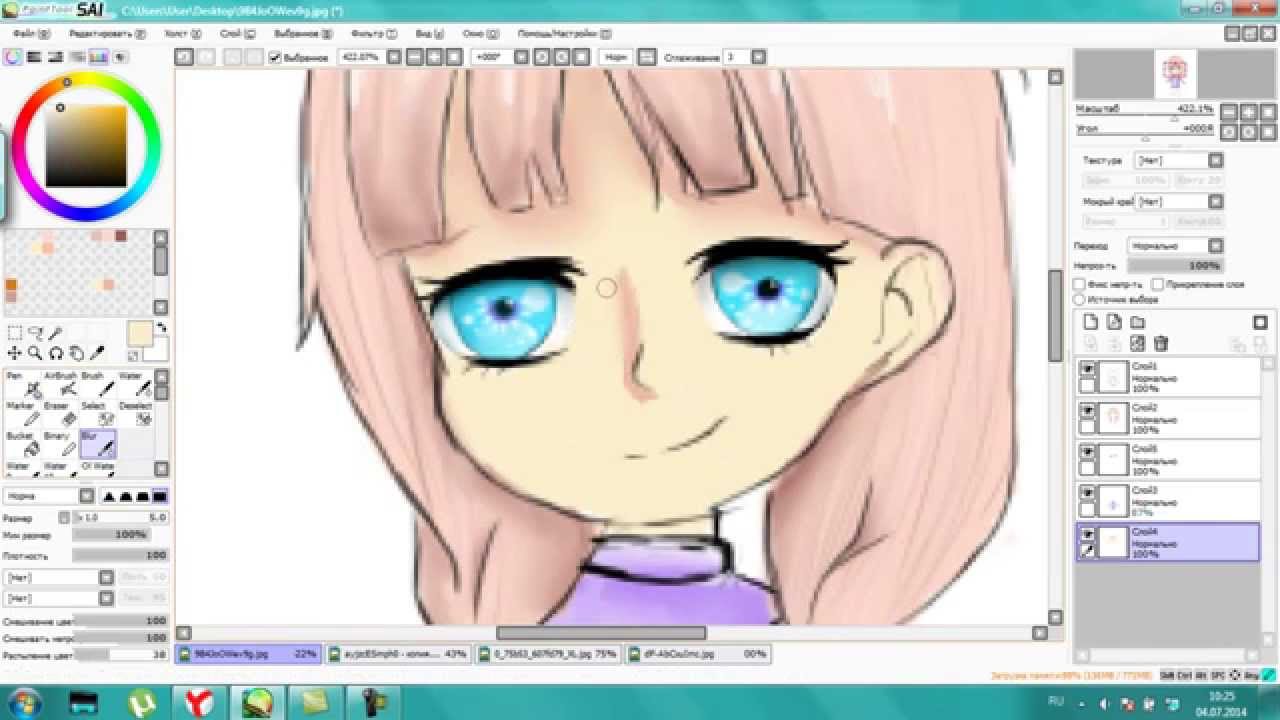 Как рисовать аниме в paint tool sai 2