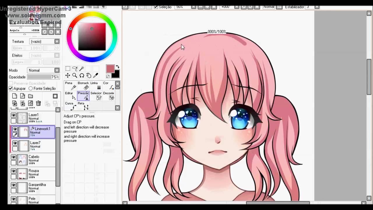 Как нарисовать волосы в paint tool sai