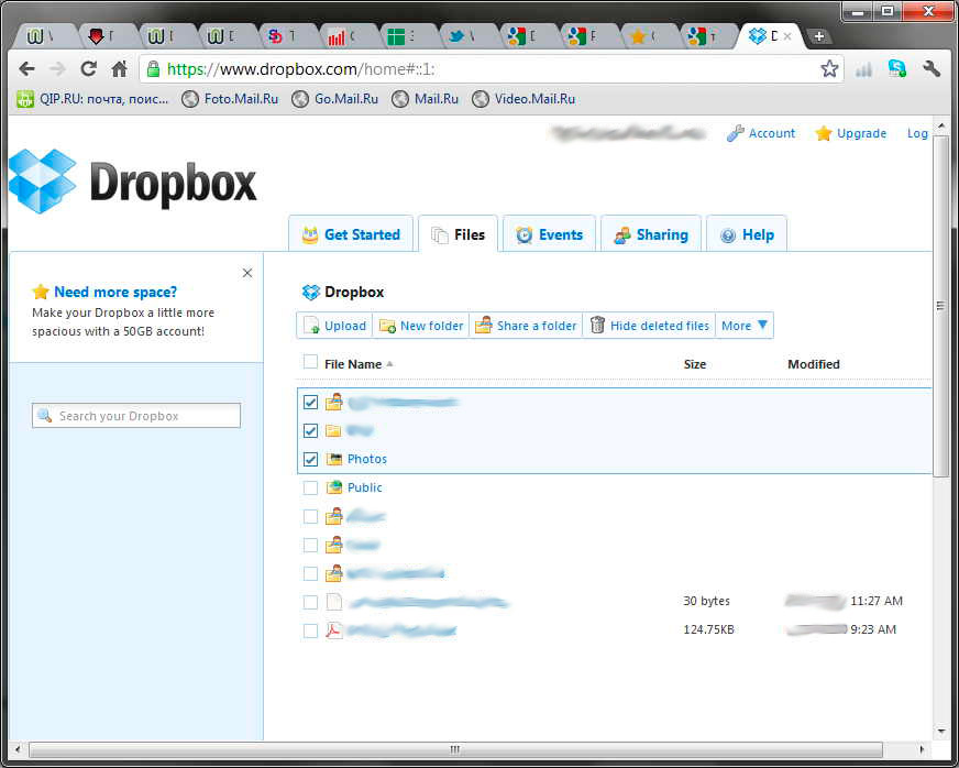 Слишком большой zip файл dropbox