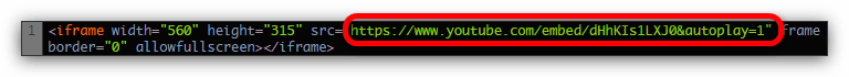 настройка автоматического воспроизведения видео в его html-коде
