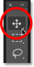 Selecting the Move Tool in Photoshop
