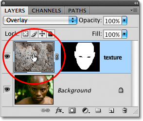 Clicking on the layer preview thumbnail in the Layers panel.