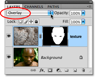 The Overlay blend mode in Photoshop.
