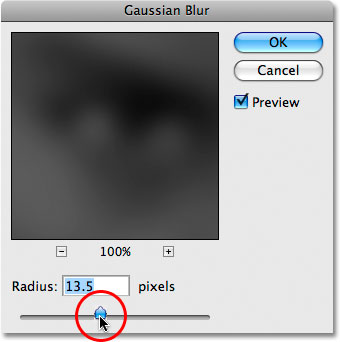 The Gaussian Blur filter in Photoshop.