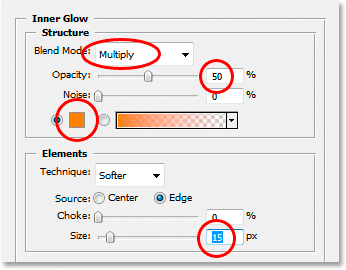 Change these Inner Glow options