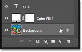 Reselecting the Background layer in the Layers panel
