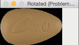 Figure 2: However, rotating oblong pills using the OpenCV