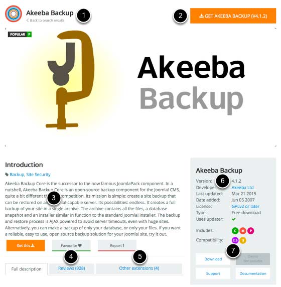 Плагин бэкапа сайта для Joomla Akeeba Backup