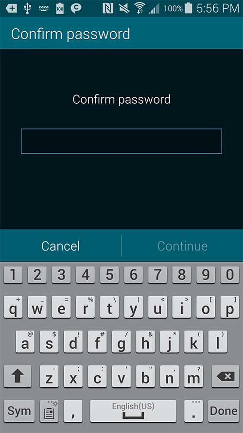 change password on samsung phone tablet