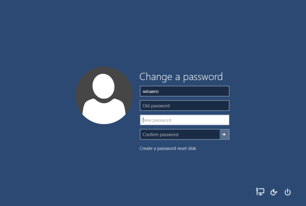 windows 10 change password