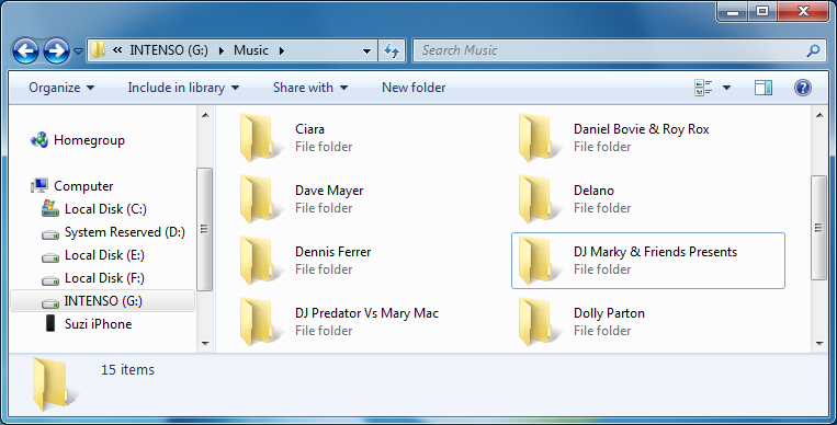 iphone music in windows explorer window