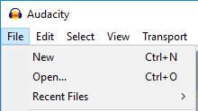 open file in audacity
