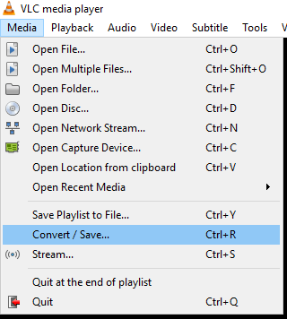 vlc media player convert save feature