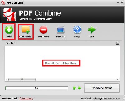How to Combine PDF Files Step 1 - Add PDF Files