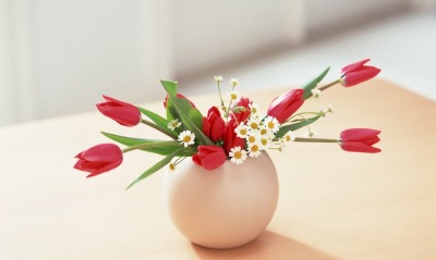 букет ваза тюльпаны