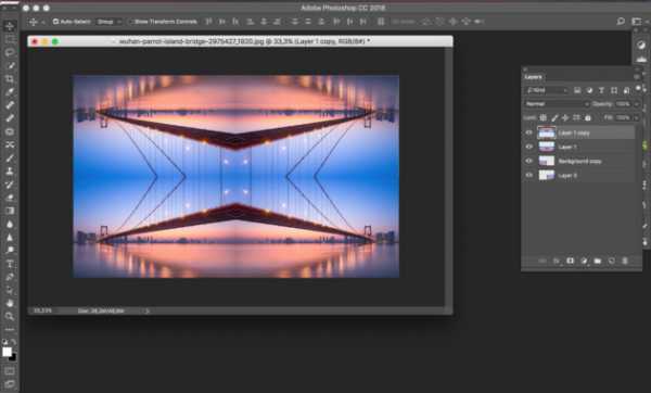 Как отзеркалить фото в фотошопе